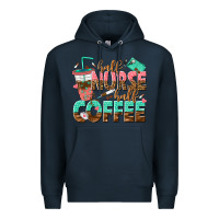 Navy half nurse half coffee Premium Hoodie - texasbilliewilder