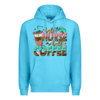 Ocean Blue half nurse half coffee Premium Hoodie - texasbilliewilder
