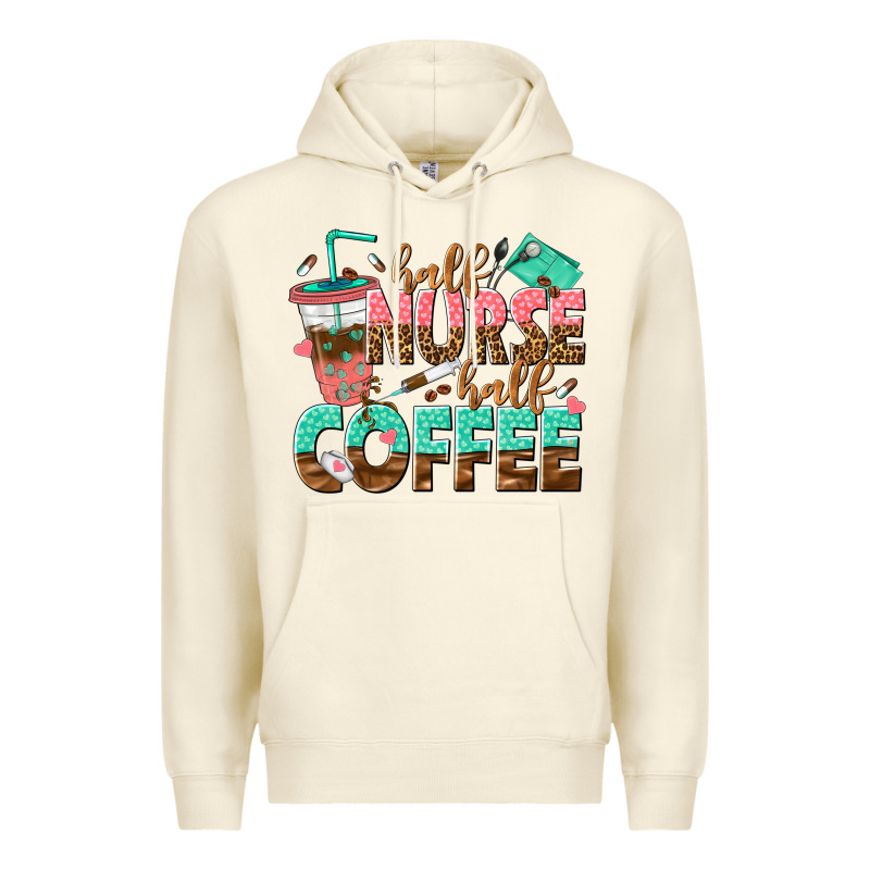 Half Nurse Half Coffee Premium Hoodie by texasbilliewilder | Teevron