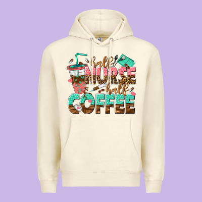 Half Nurse Half Coffee Premium Hoodie Designed By Texasbilliewilder