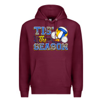 Burgundy tis' the season volleyball Premium Hoodie - Zillion Design Studio