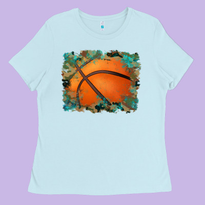 Sports Basketball Background Ladies Tee Designed By Artiststas