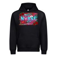 Valentine's Day Nurse With Leopard And Turquoise Background Urban Hoodie | Teevron