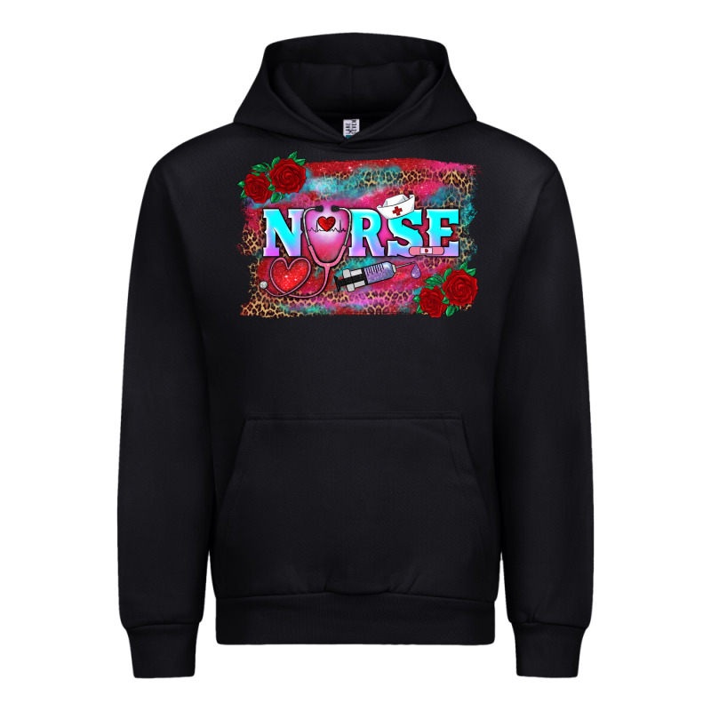 Valentine's Day Nurse With Leopard And Turquoise Background Urban Hoodie by RanaPortraitStore | Teevron