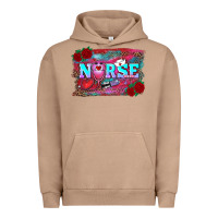 Pigment Burro valentine's day nurse with leopard and turquoise background Urban Hoodie - RanaPortraitStore