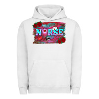 Pigment Lunar Rock valentine's day nurse with leopard and turquoise background Urban Hoodie - RanaPortraitStore