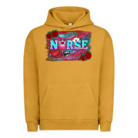 Pigment Peanut Butter valentine's day nurse with leopard and turquoise background Urban Hoodie - RanaPortraitStore