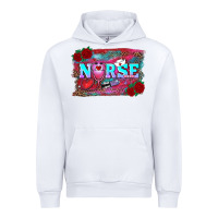 White valentine's day nurse with leopard and turquoise background Urban Hoodie - RanaPortraitStore