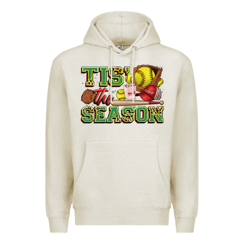 Tis' The Season Softball Premium Hoodie by Zillion Design Studio | Teevron