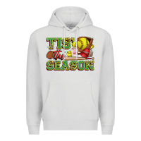 Dove Grey tis' the season softball Premium Hoodie - Zillion Design Studio