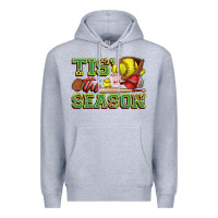 Heather Grey tis' the season softball Premium Hoodie - Zillion Design Studio