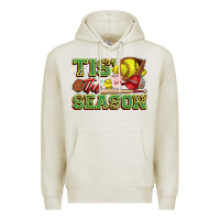 Oatmeal Heather tis' the season softball Premium Hoodie - Zillion Design Studio
