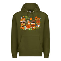 Army Green fall nurse coffee cups Premium Hoodie - texasbilliewilder