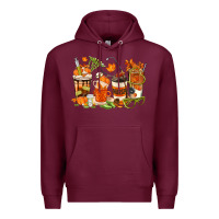 Burgundy fall nurse coffee cups Premium Hoodie - texasbilliewilder