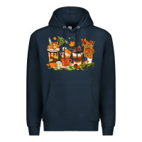 Navy fall nurse coffee cups Premium Hoodie - texasbilliewilder