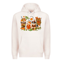 Pale Pink fall nurse coffee cups Premium Hoodie - texasbilliewilder