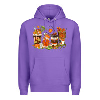 Purple fall nurse coffee cups Premium Hoodie - texasbilliewilder