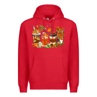 Red fall nurse coffee cups Premium Hoodie - texasbilliewilder