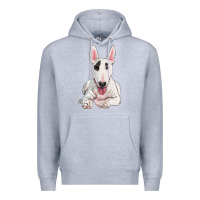 Heather Grey bull terrier Premium Hoodie - RanaPortraitStore