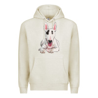 Oatmeal Heather bull terrier Premium Hoodie - RanaPortraitStore