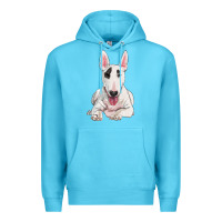 Ocean Blue bull terrier Premium Hoodie - RanaPortraitStore