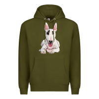 Army Green bull terrier Premium Hoodie - RanaPortraitStore