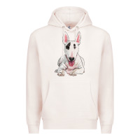 Pale Pink bull terrier Premium Hoodie - RanaPortraitStore