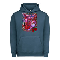 Pigment Midnight Navy nursing is a work of heart Urban Hoodie - RanaPortraitStore