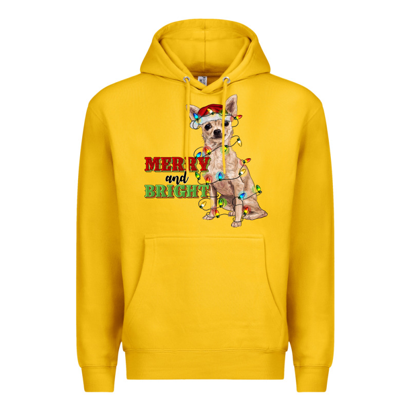 Merry And Bright Chihuahua Premium Hoodie by RanaPortraitStore | Teevron