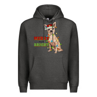 Charcoal Heather merry and bright chihuahua Premium Hoodie - RanaPortraitStore