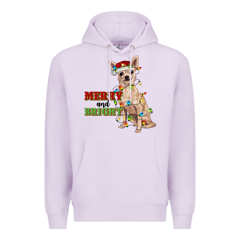Merry And Bright Chihuahua Premium Hoodie by RanaPortraitStore | Teevron