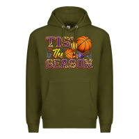 Army Green tis' the season basketball Premium Hoodie - Zillion Design Studio