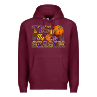 Burgundy tis' the season basketball Premium Hoodie - Zillion Design Studio