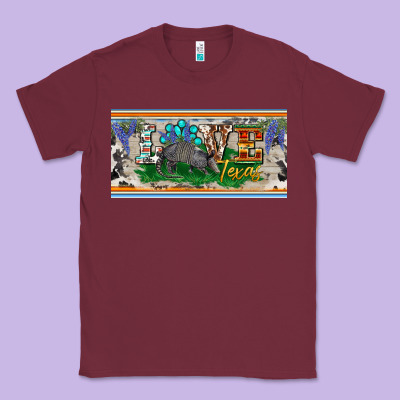 Love Texas Armadillo License Plate Classic Tee Designed By Barkaloodesign