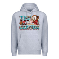Heather Grey tis' the season baseball Premium Hoodie - Zillion Design Studio
