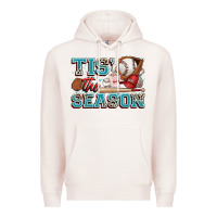 Pale Pink tis' the season baseball Premium Hoodie - Zillion Design Studio