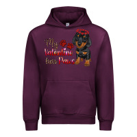 Mauve Wine my valentine has paws Urban Hoodie - RanaPortraitStore