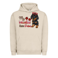 Pigment French Oak my valentine has paws Urban Hoodie - RanaPortraitStore