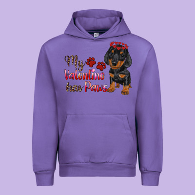 My Valentine Has Paws Urban Hoodie Designed By Ranaportraitstore