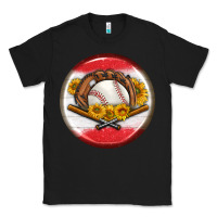 Black baseball with sunflower round earrings Classic Tee - BundleAndBundleShop
