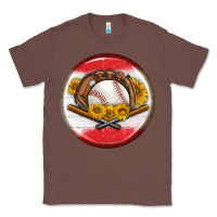 Chestnut baseball with sunflower round earrings Classic Tee - BundleAndBundleShop