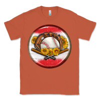 Copper baseball with sunflower round earrings Classic Tee - BundleAndBundleShop