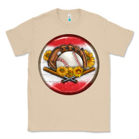 Mushroom baseball with sunflower round earrings Classic Tee - BundleAndBundleShop
