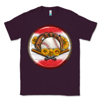 Plum baseball with sunflower round earrings Classic Tee - BundleAndBundleShop