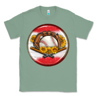 Sage baseball with sunflower round earrings Classic Tee - BundleAndBundleShop