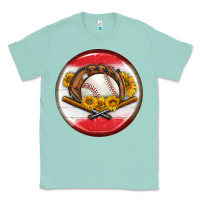 Seafoam baseball with sunflower round earrings Classic Tee - BundleAndBundleShop