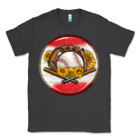 Smoke baseball with sunflower round earrings Classic Tee - BundleAndBundleShop