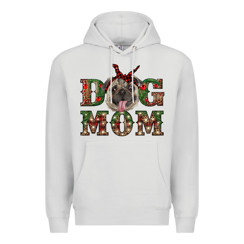 Christmas Pug Mom Premium Hoodie by RanaPortraitStore | Teevron