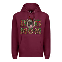 Burgundy christmas pug mom Premium Hoodie - RanaPortraitStore