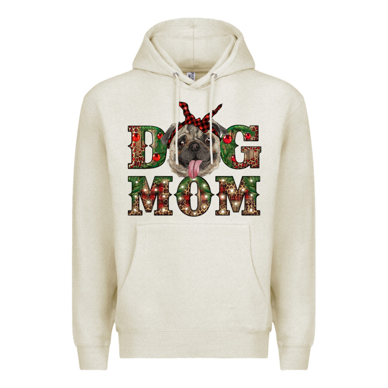 Christmas Pug Mom Premium Hoodie by RanaPortraitStore | Teevron